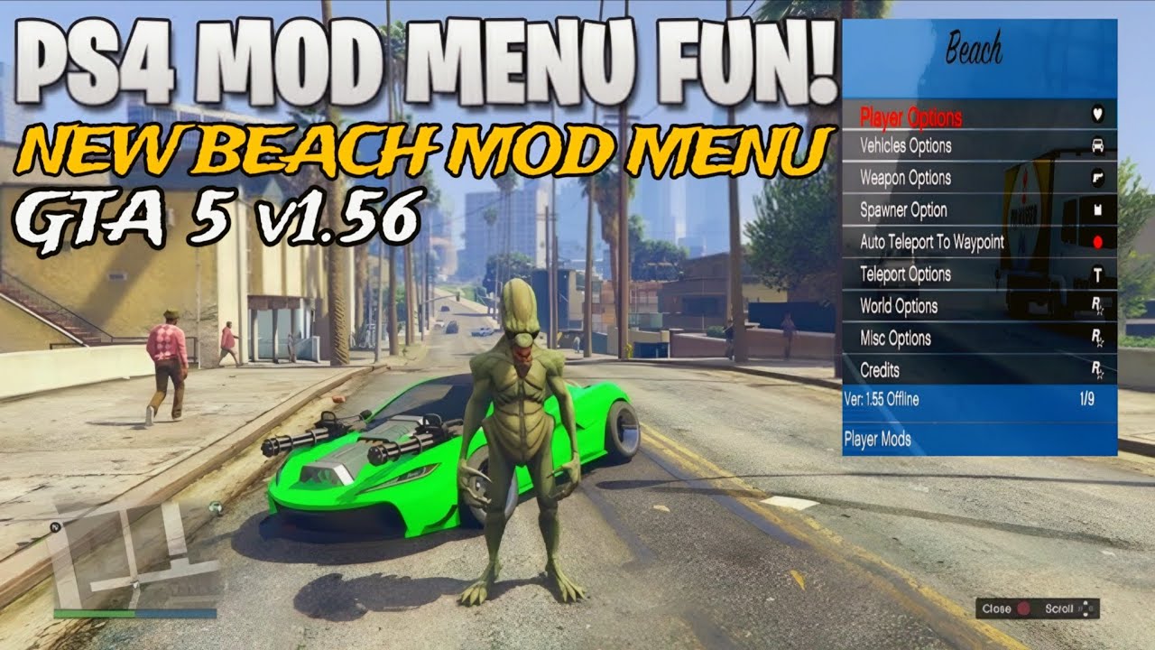 プレステ4 本体  GTA5  COD GTA 5 v1.56 New BEACH MOD Menu On PS4 Jailbreak (Setup Guide