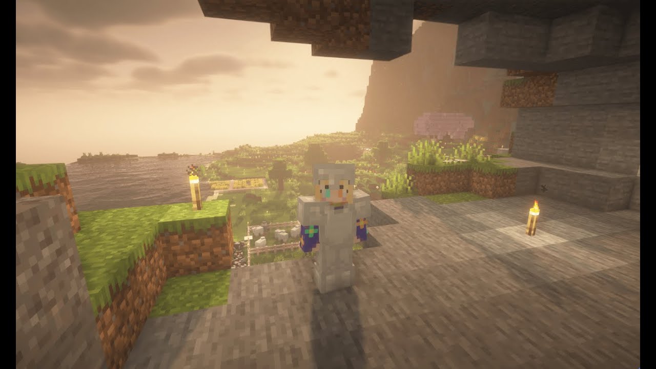 Starter Base Time! | Minecraft Survival Cherry Blossom Seed w/ Shaders