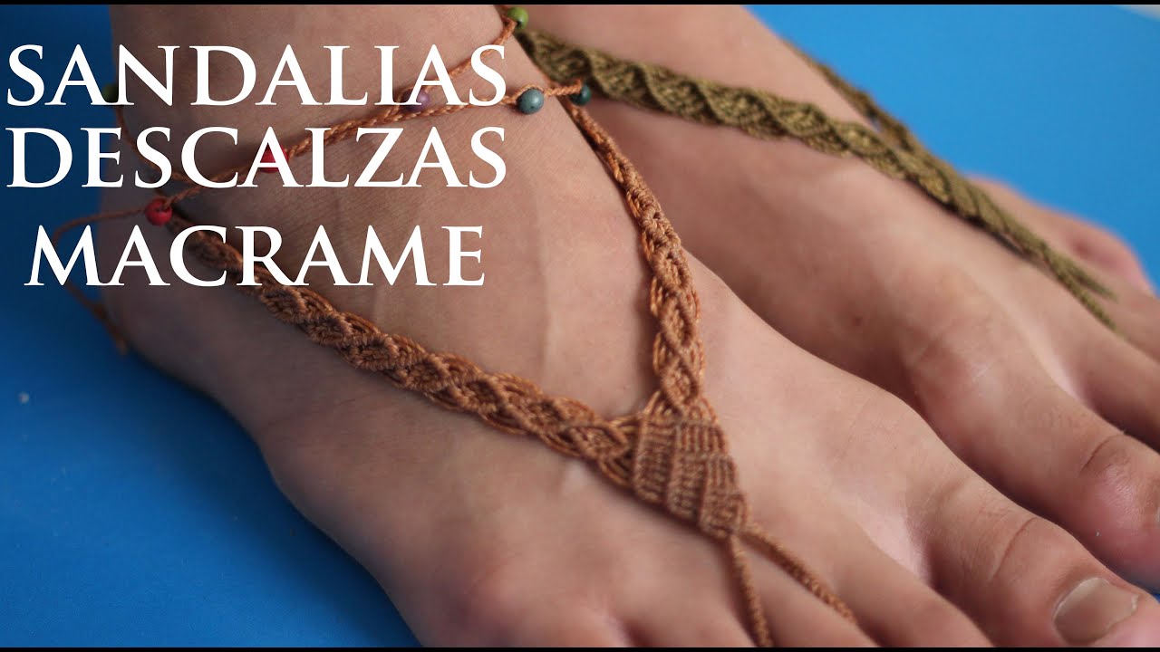 tutorial sandalia descalza en macrame