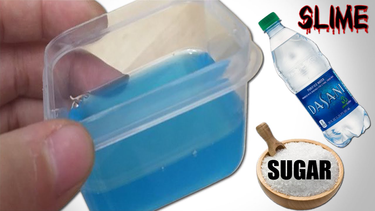 WATER AND SUGAR SLIME ONLY / HOW TO MAKE WATER AND SUGAR SLIME WITHOUT GLUE OR BORAX / NO GLUE SLIME