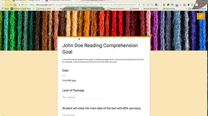 Google Forms- Progress Monitor How To