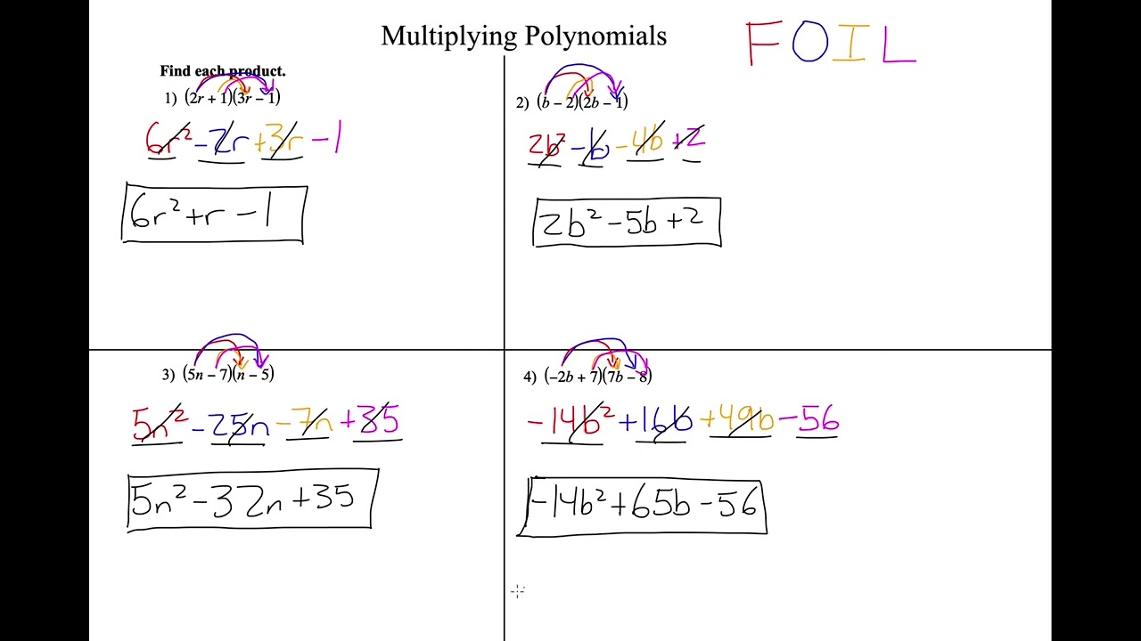 Multiplying Polynomials Example Problems