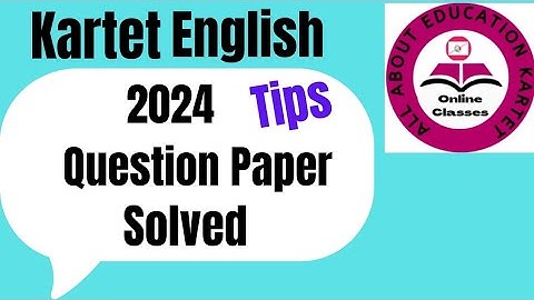 KARTET 2024 English Solved Paper | Karnataka TET English | All About Education KARTET