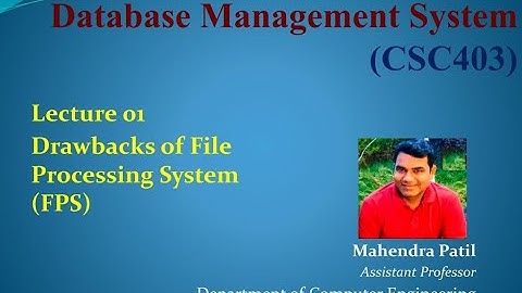 #DBMS #DatabaseManagementSystem Drawbacks of File Processing System (FPS)