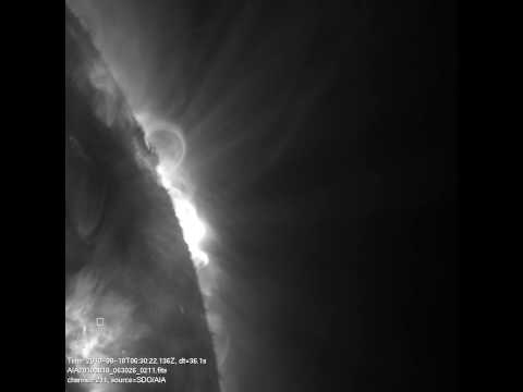 An X-ray Solar Flare and Coronal Mass Ejection as seen by SDO/AIA at 211A on August 18, 2010