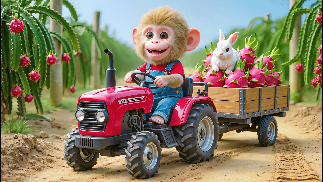 Monkey NaNa Uses Excavator to Rescue a Trapped Bunny from Deep Pit | Emotional Farm Rescue 🐒🚜🐰