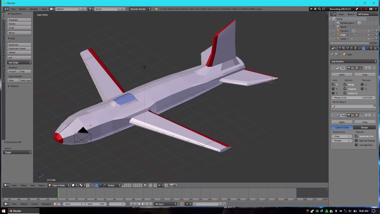 Membuat Pesawat 3D Menggunakan Blender YouTube
