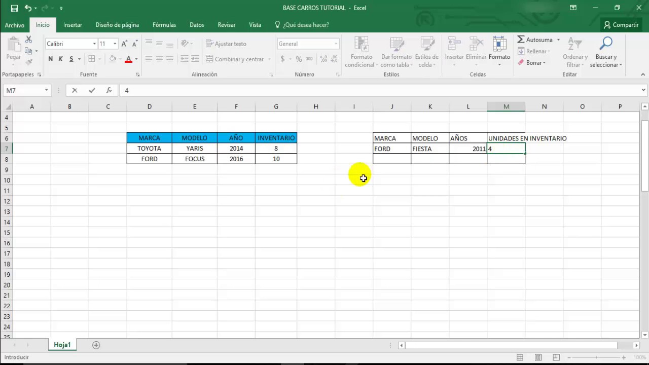 Crear Tabla Sencilla En Excel 2016 Youtube