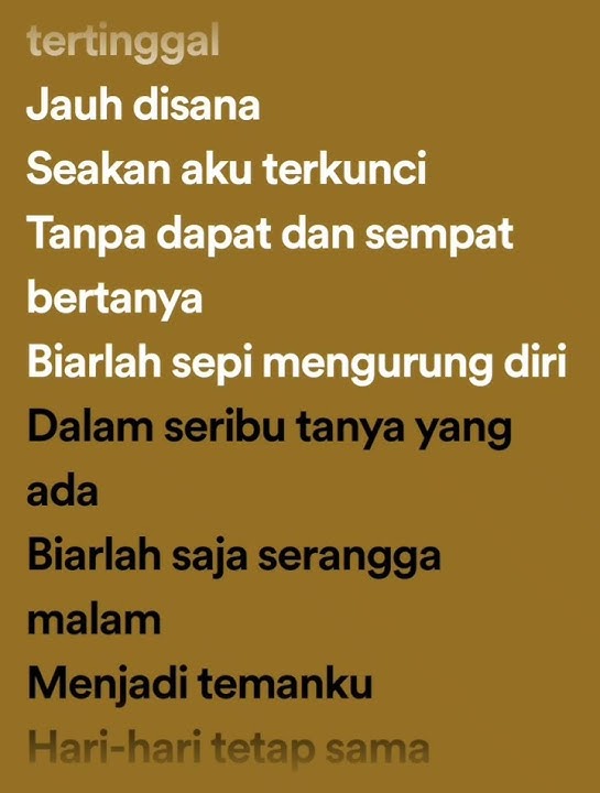 Story WA Biarlah Sepi - Sahara