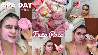 UM DIA DE SPA DAY SÓ USANDO PRODUTOS ROSA💕🧴🌸