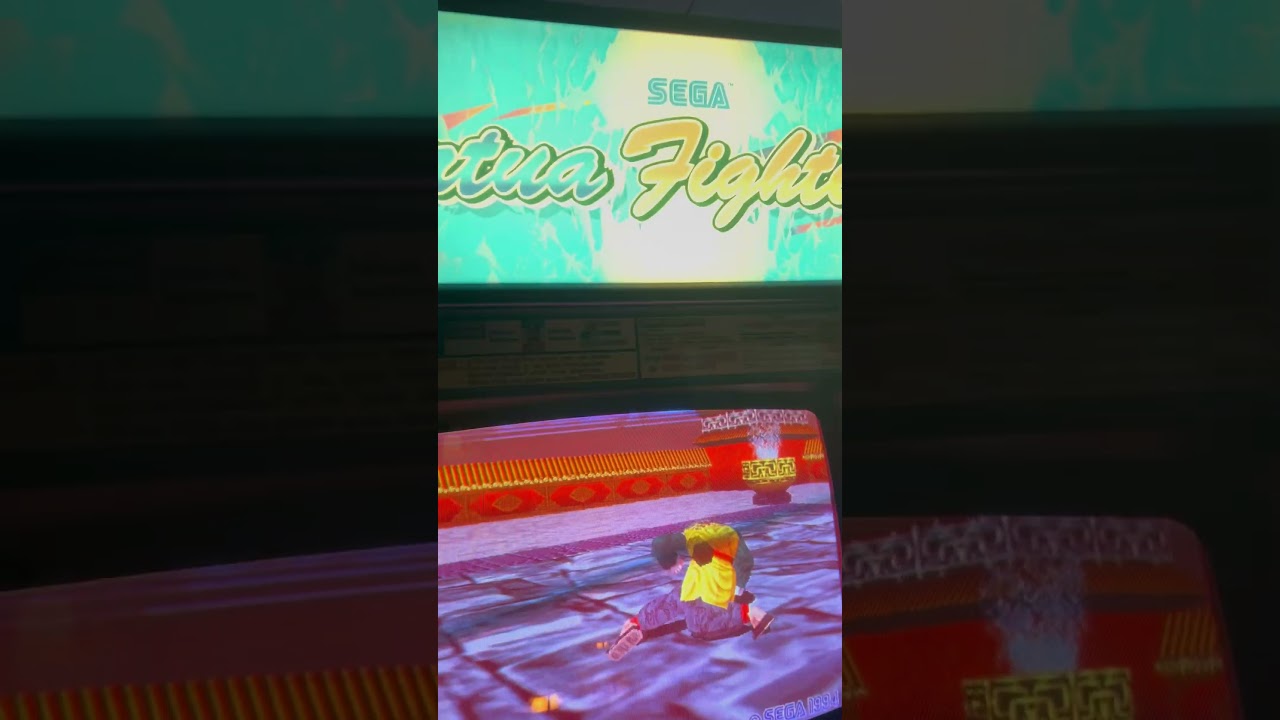 Fixed marquee on Virtua Fighter 2 machine #sega #virtuafighter #videogames #arcade #arcadegames
