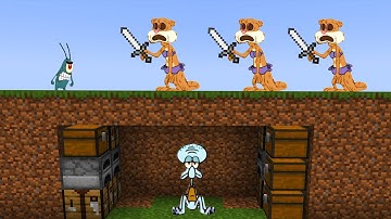 Squidward Speedrunner VS 4 Hunters