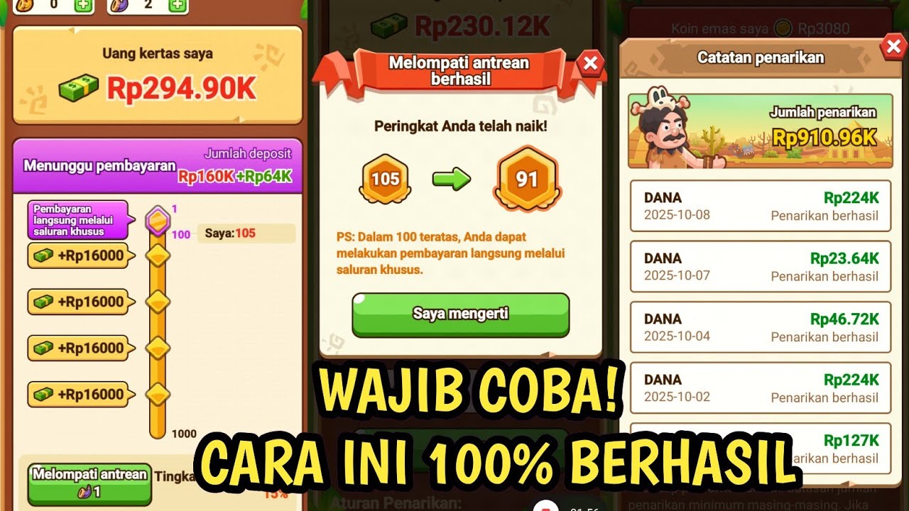 Cara melewati antrean 105 crazy rock dengan mudah | Nuyul crazy rock ...
