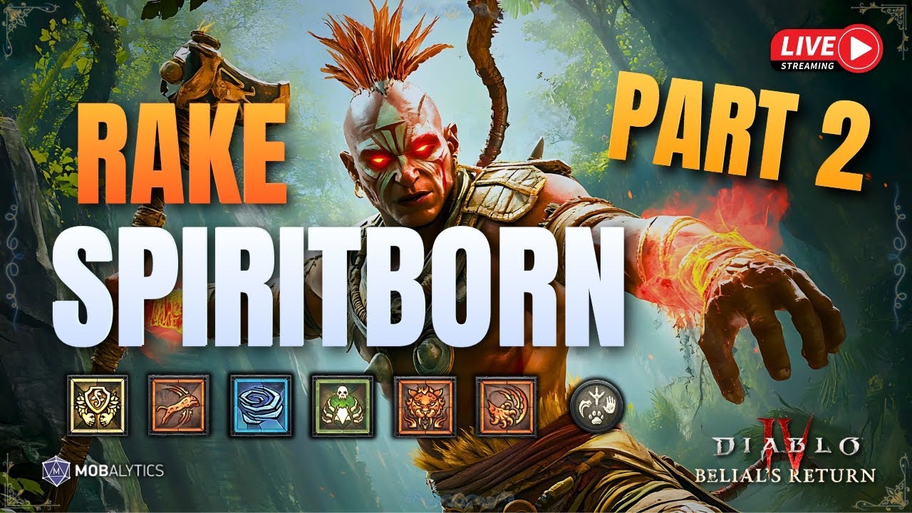 [Diablo 4] Rake Spiritborn || Early Build Testing || Part 2 - YouTube