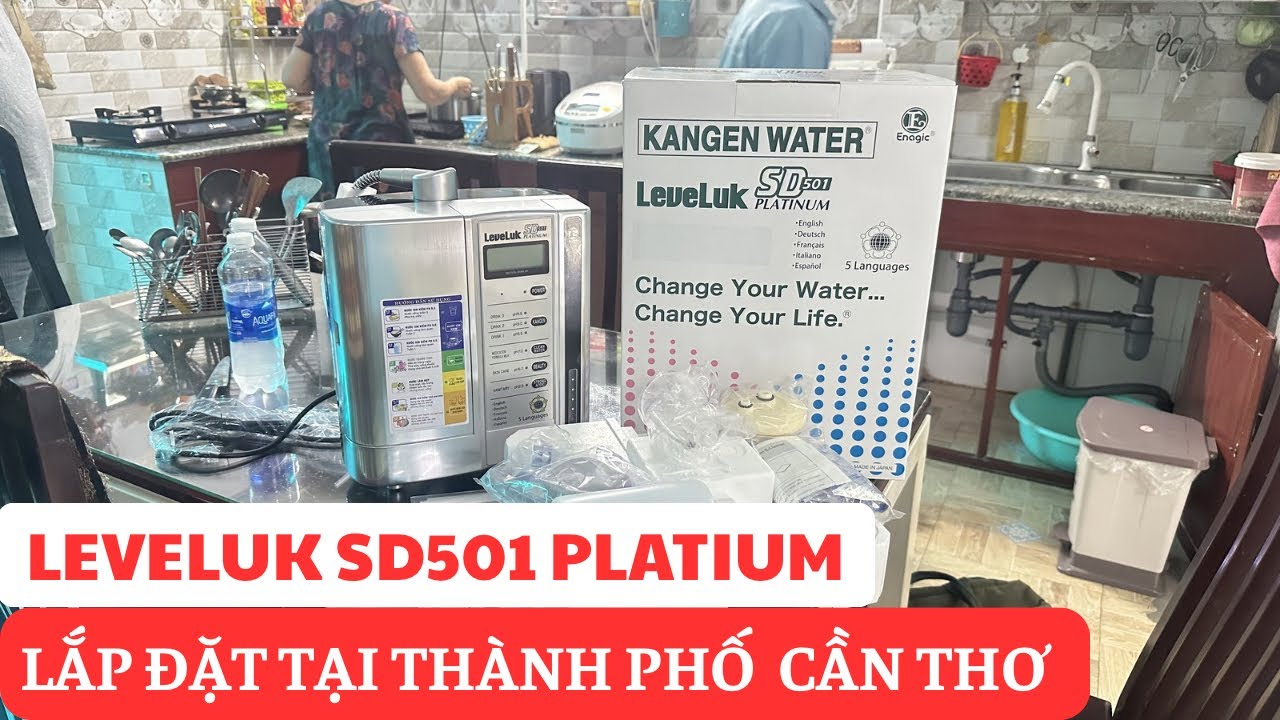 Lắp đặt máy lọc nước ion kiểm Leveluk SD501 Platium tại TP Cần Thơ.