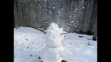 Destroying a Snowman in Slow Motion HD