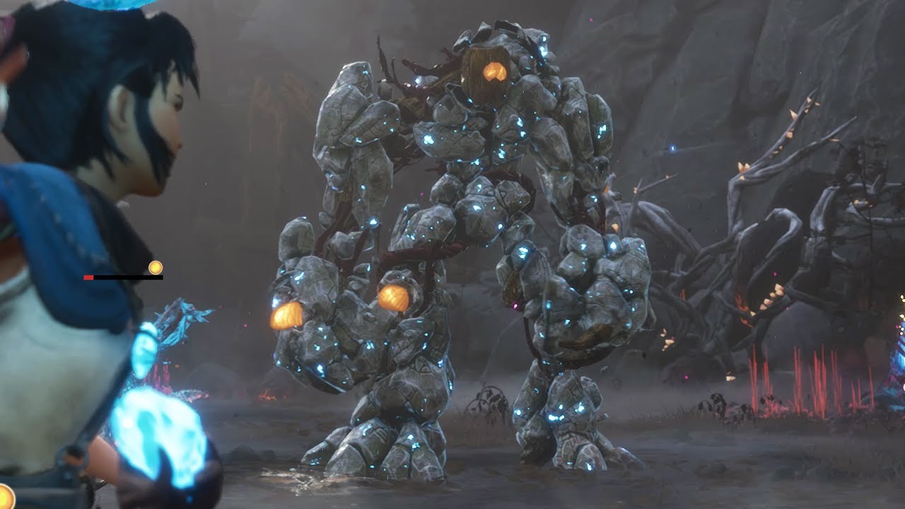 Kena Bridge of Spirits Stone Guardian Boss Fight 4K YouTube