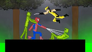 Spider-Man and Wolverine vs Melon Playground on Acid Sea in People Playground