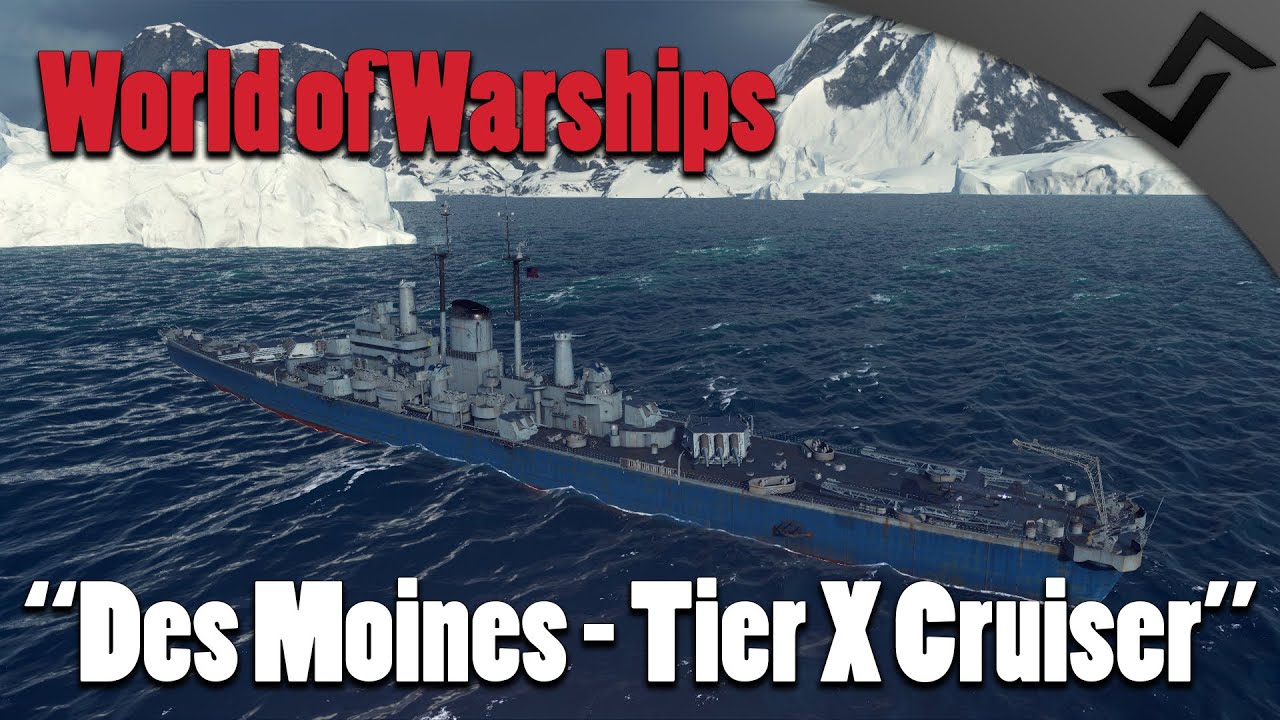 World of Warships Des Moines Gameplay Tier 10 American Cruiser