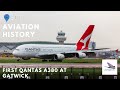 Aviation history  first ever qantas a380 at gatwick  15th april 2024
