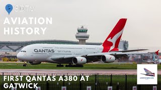 Aviation History - First Ever Qantas A380 at Gatwick - 15th April 2024