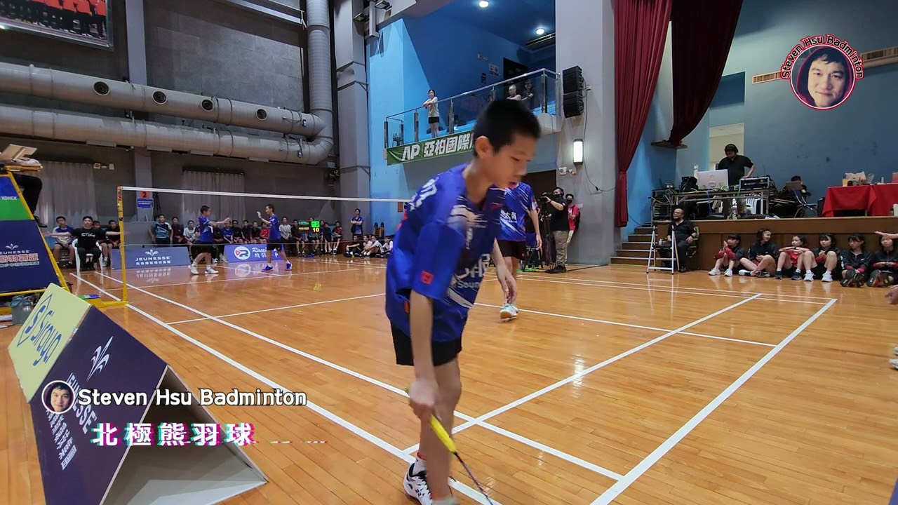 國一男雙決賽~許裕朗/黃楷鈞(北市中山)vs簡俊彥/黃品堯(英明國中)2023婕斯羽霸盃羽球賽