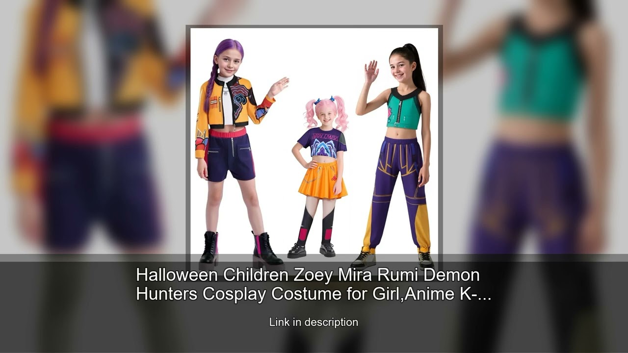 Halloween Children Zoey Mira Rumi Demon Hunters Cosplay Costume for Girl,Anime K-Pop Idol Role
