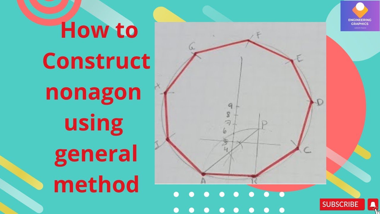 How to Construct nonagon using general method - YouTube