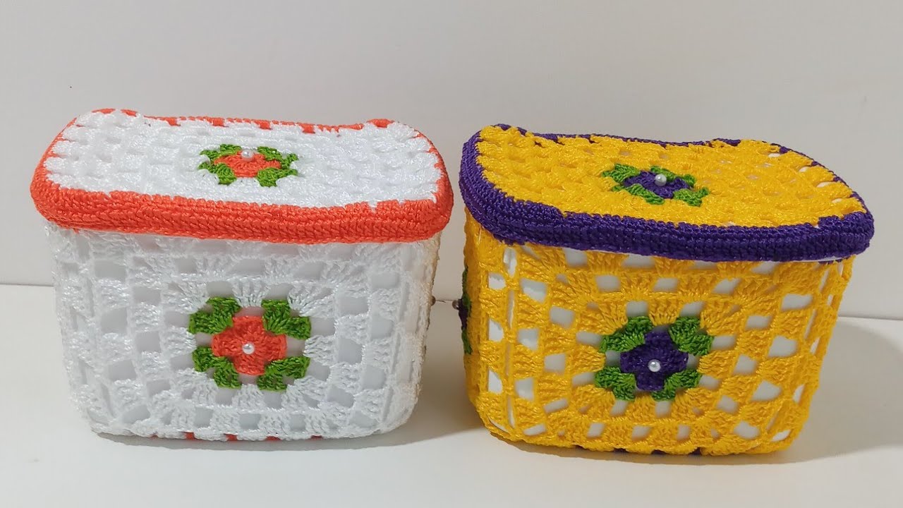 MALETINHA DE CROCHÊ, COM POTE RECICLADO | Valdenete crochê artes e reciclagem
