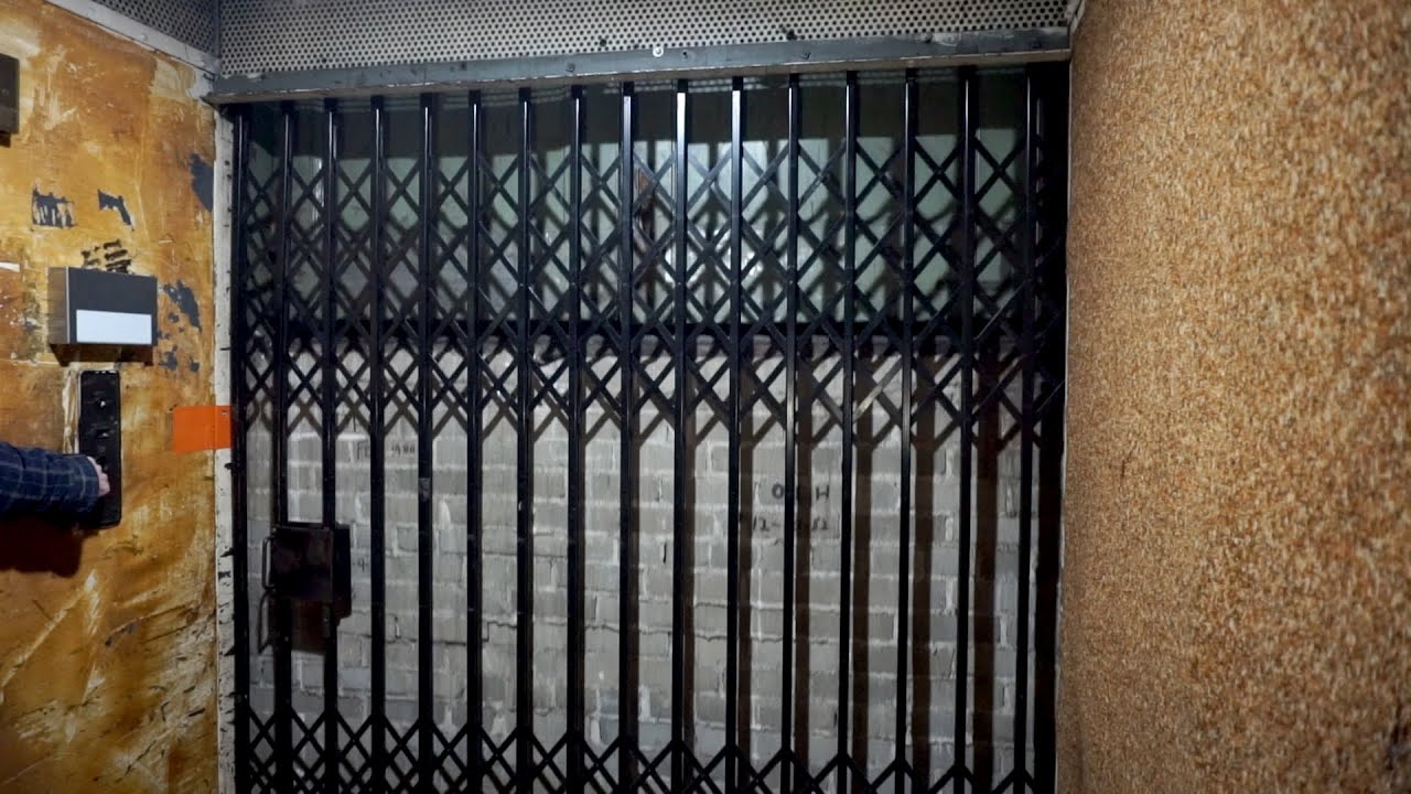 Antique manual control Salem traction freight elevator Schewel