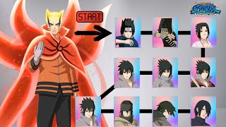 Naruto Uzumaki (Baryon Mode) VS All Sasuke Uchiha Marathon battle NARUTO X BORUTO Ultimate STORM