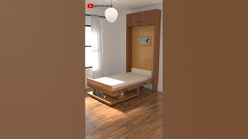 Solid wood hidden folding bed desk furniture design #furnituredesign #furniture#design