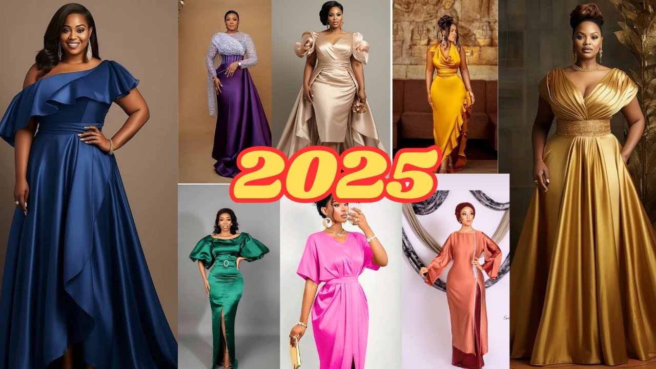 Новые стильные атласные платья | Новейшее шёлковое атласное платье | Элегантное платье из атласа ...