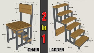 HOW TO MAKE A METAL FOLDING LADDER CHAIR  DETAILED  STEP BY STEP