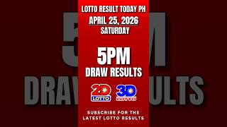 PCSO 2D 3D Lotto Result Today 5pm Draw April 25 2026