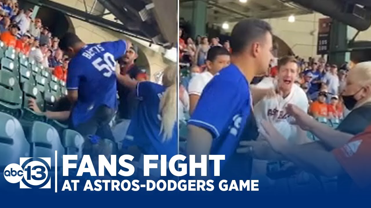 Astros-Dodgers fans fight in the stands at Minute Maid Park 