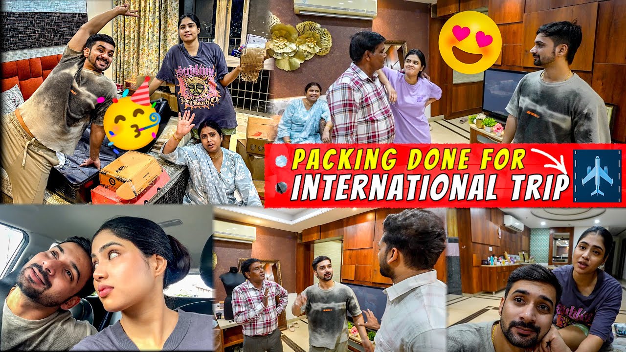 All set for our First International trip with friends - YouTube