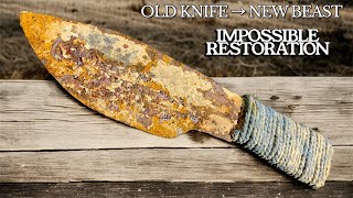 I Turned A Completely Rusted Knife Into A Stunning Custom Wood Handle Blade