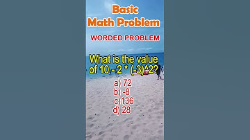What is the value of 10 - 2 * (-3)^2? a) 72 b) -8 c) 136 d) 28#CivilServices #napolcom #Mathtutor
