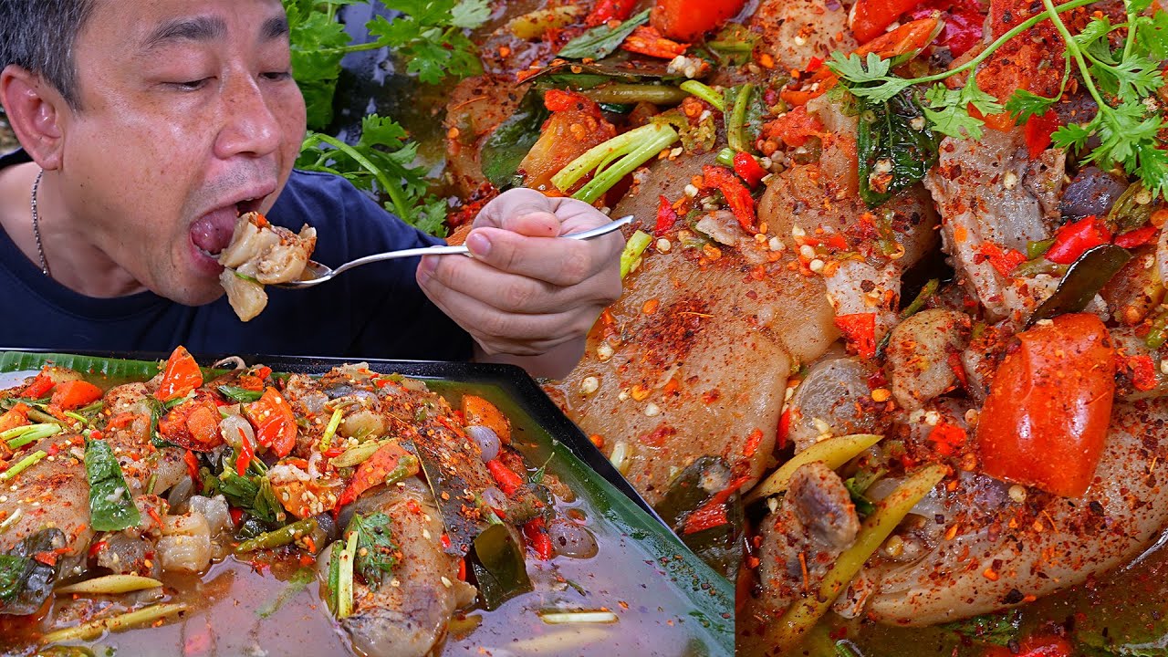 Большой, острый суп из копыт буйвола, целый поднос, 1,35 кг, полный сухожилий и кожи, очень вкусн...