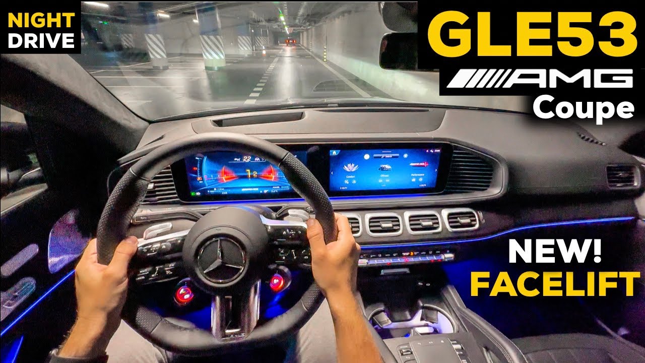 2024 MERCEDES AMG GLE 53 Coupe NEW FACELIFT NIGHT POV Drive LOUD Sound AMBIENT Lights MBUX