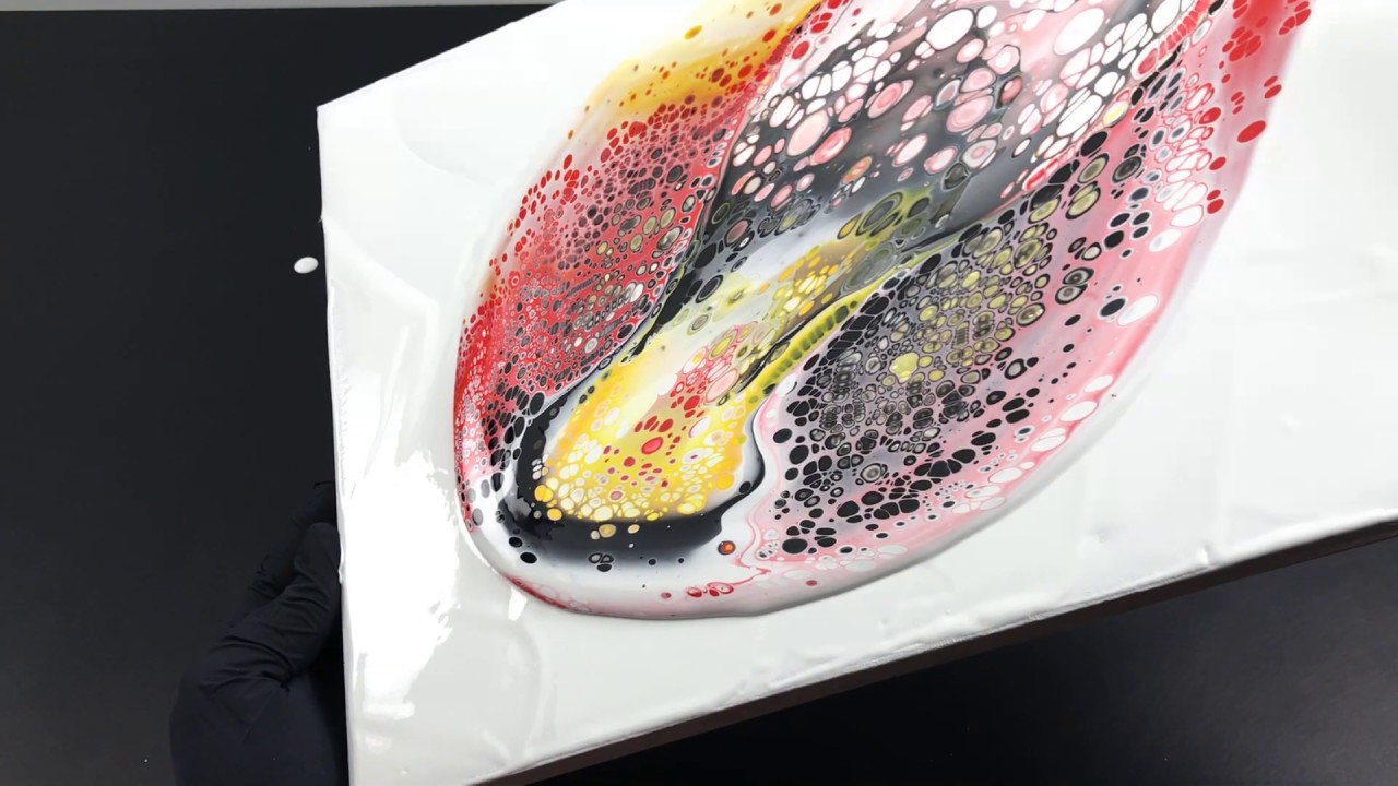 Acrylic pouring - Flip cup with clean cells - YouTube