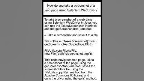 SELENIUM : How do you take a screenshot of a web page using Selenium WebDriver in Java?