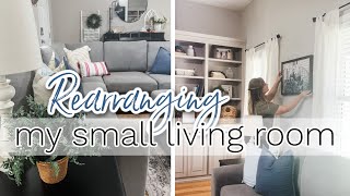 REARRANGING MY SMALL LIVING ROOM // SMALL LIVING ROOM LAYOUT IDEAS