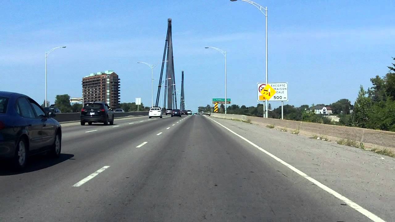 Papineau Leblanc Bridge northbound YouTube