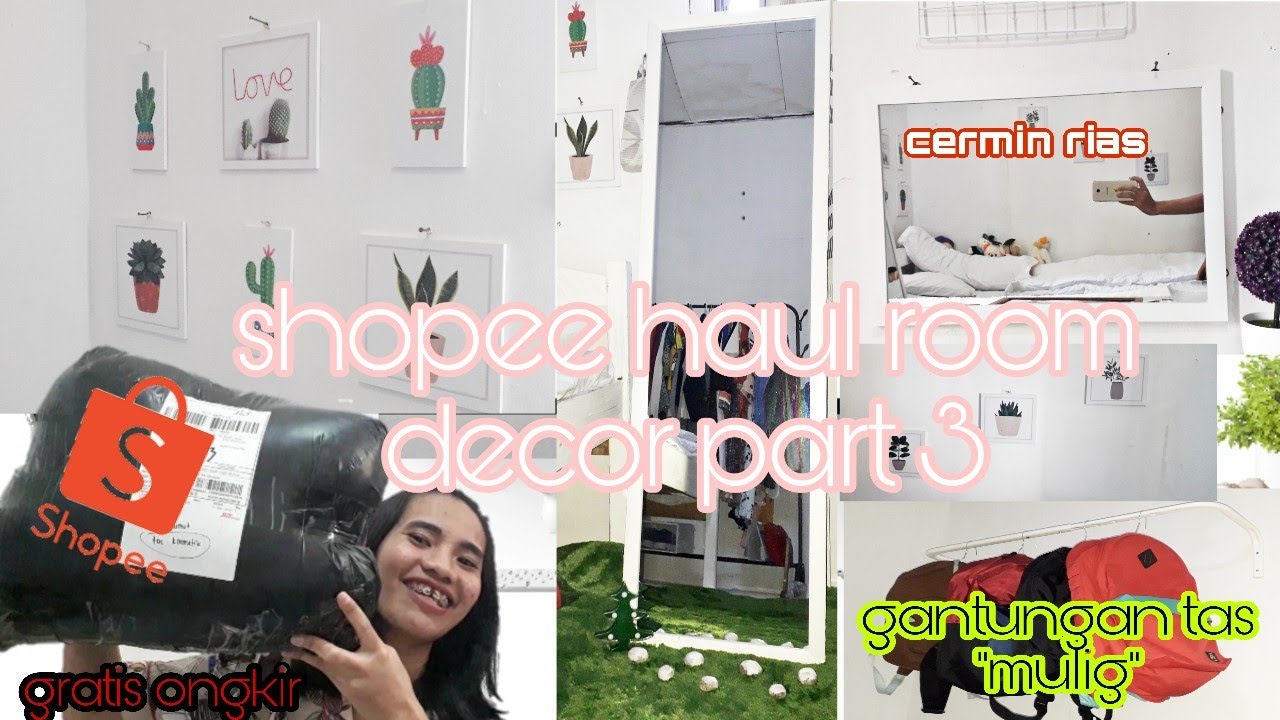 Shopee Haul Room Decor Part 3 kamar kosan warna  putih  