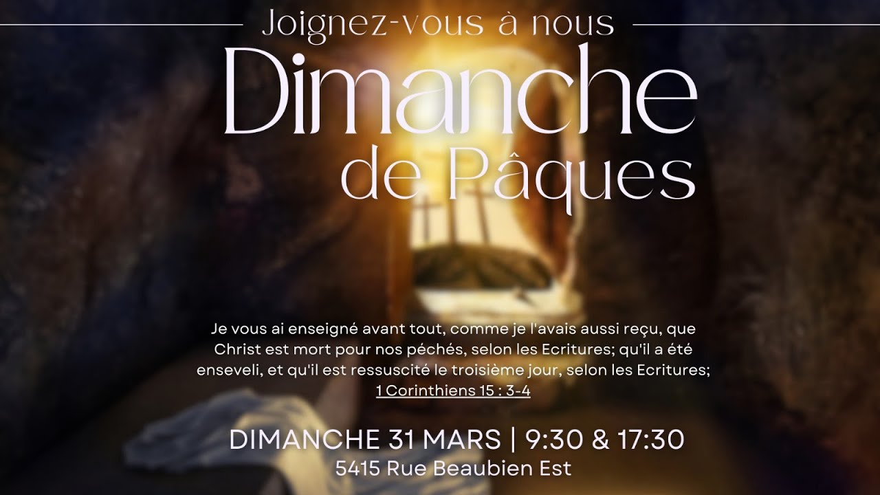 Service du dimanche de Pâques - Église de l'Est - 31 mars 2024 - YouTube