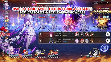 HSR 3.2 Hardest Pure Fiction Floor 4 80k Score : E0S1 Castorice & E0S1 Rappa Showcase