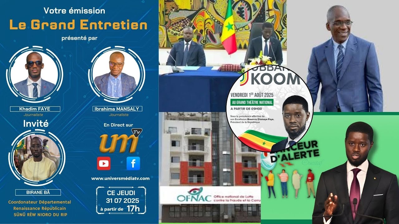🔸EN DIRECT: LE GRAND ENTRETIEN DU 31/07/2025-Invité : Birane BA Membre ...