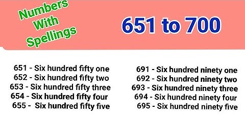 651 to 700 numbers with spelling#651 to 700 numbers video